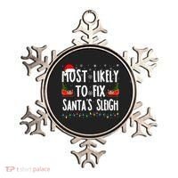 Most Likely To Fix Santa Sleigh Family Matching Christmas Ornament thumb 0