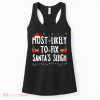 Most Likely To Fix Santa Sleigh Family Matching Christmas Women's Tank Top thumb 0