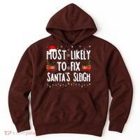 Most Likely To Fix Santa Sleigh Family Matching Christmas Hoodie thumb 0