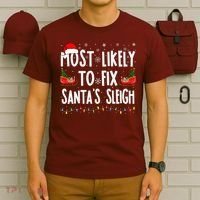 Most Likely To Fix Santa Sleigh Family Matching Christmas T-Shirt thumb 6