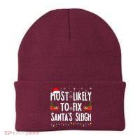 Most Likely To Fix Santa Sleigh Family Matching Christmas Beanie thumb 0