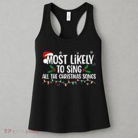 Most Likely To Sing All The Christmas Songs Family Matching Women's Tank Top thumb 3