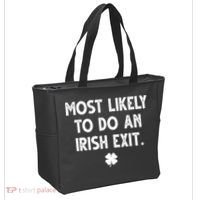 Most Likely To Do An Irish Exit Funny St Patrick's Day Tote Bag thumb 2