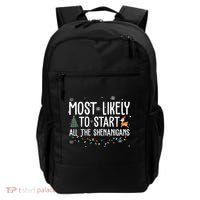 Most Likely To Start All The Shenanigans Funny Christmas Backpack thumb 0