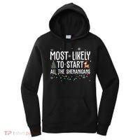 Most Likely To Start All The Shenanigans Funny Christmas Women's Hoodie thumb 0