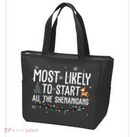 Most Likely To Start All The Shenanigans Funny Christmas Tote Bag thumb 3