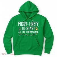 Most Likely To Start All The Shenanigans Funny Christmas Hoodie thumb 0
