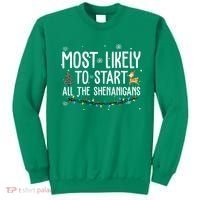 Most Likely To Start All The Shenanigans Funny Christmas Sweatshirt thumb 0
