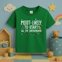 Most Likely To Start All The Shenanigans Funny Christmas Toddler T-Shirt thumb 3