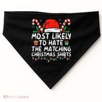 Most Likely To Hate Matching Christmas Funny Family Matching USA-Made Doggie Bandana thumb 0