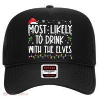 Most Likely To Drink With The Elves Elf Drinking Christmas Hat thumb 0
