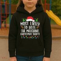 Most Likely To Hate Matching Xmas Funny  Kids Hoodie thumb 3