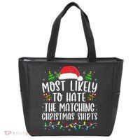 Most Likely To Hate Matching Xmas Funny  Tote Bag thumb 0