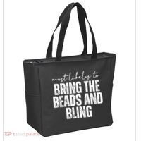 Most Likely To Bring The Beads And Bling Mardi Gras Tote Bag thumb 2