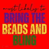 Most Likely To Bring The Beads And Bling Mardi Gras Santa Hat thumb 1