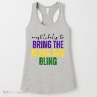 Most Likely To Bring The Beads And Bling Mardi Gras Women's Tank Top thumb 0