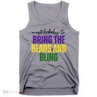 Most Likely To Bring The Beads And Bling Mardi Gras Tank Top thumb 0