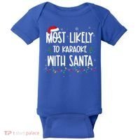 Most Likely To Karaoke With Santa Christmas  Family Baby Bodysuit thumb 0