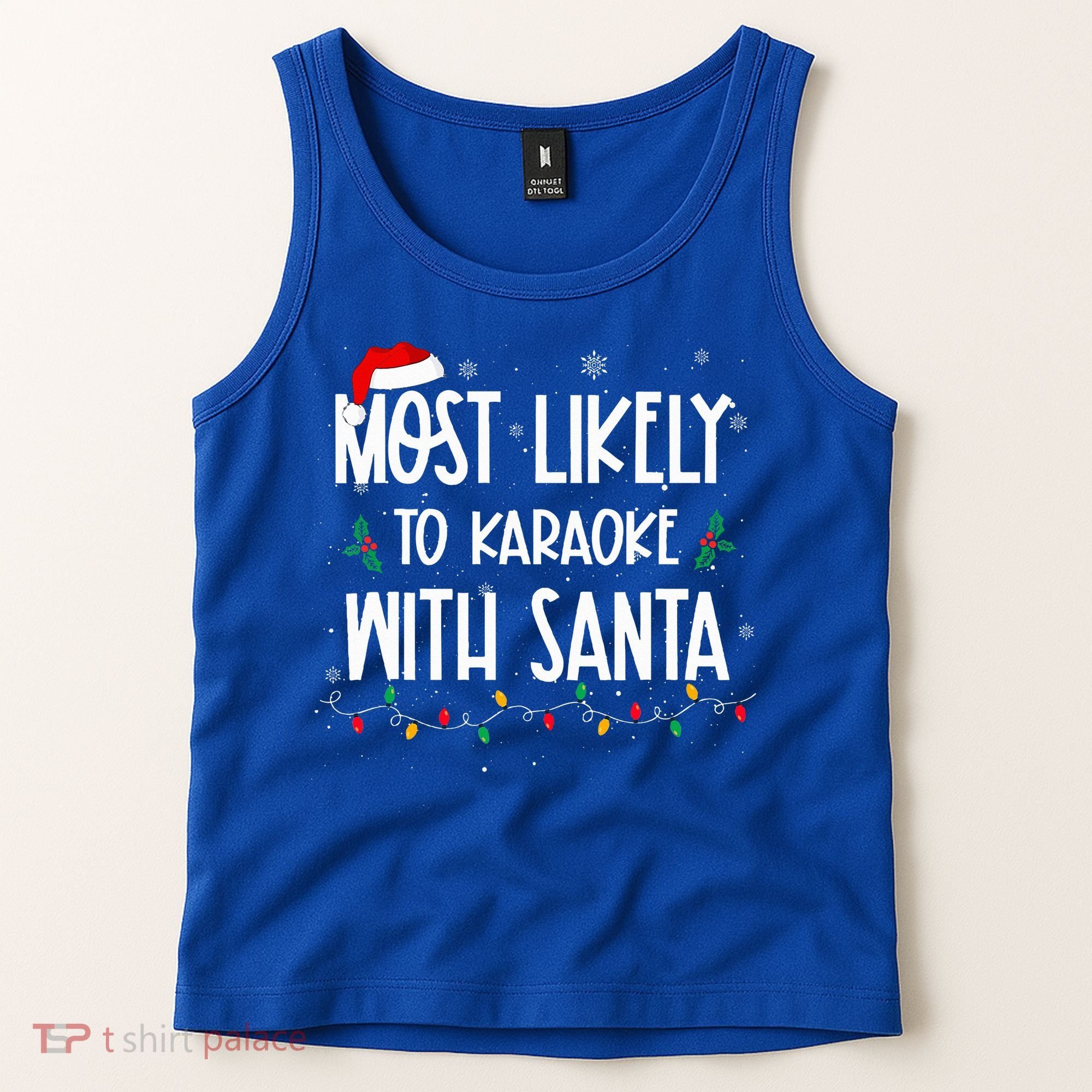 Most Likely To Karaoke With Santa Christmas  Family Tank Top