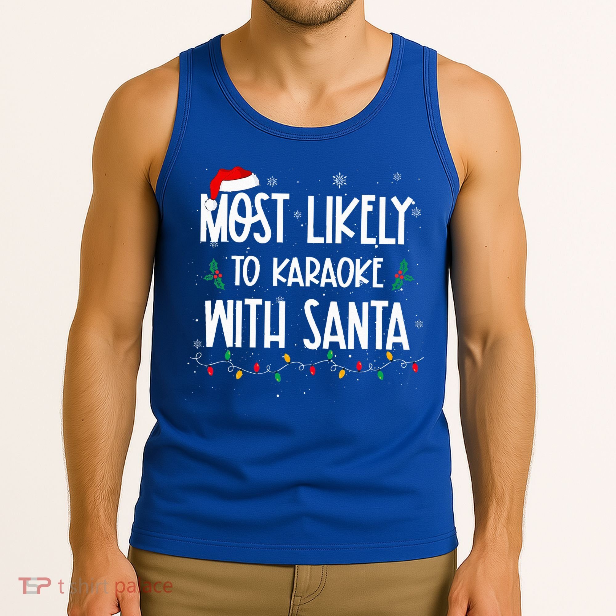 Most Likely To Karaoke With Santa Christmas  Family Tank Top
