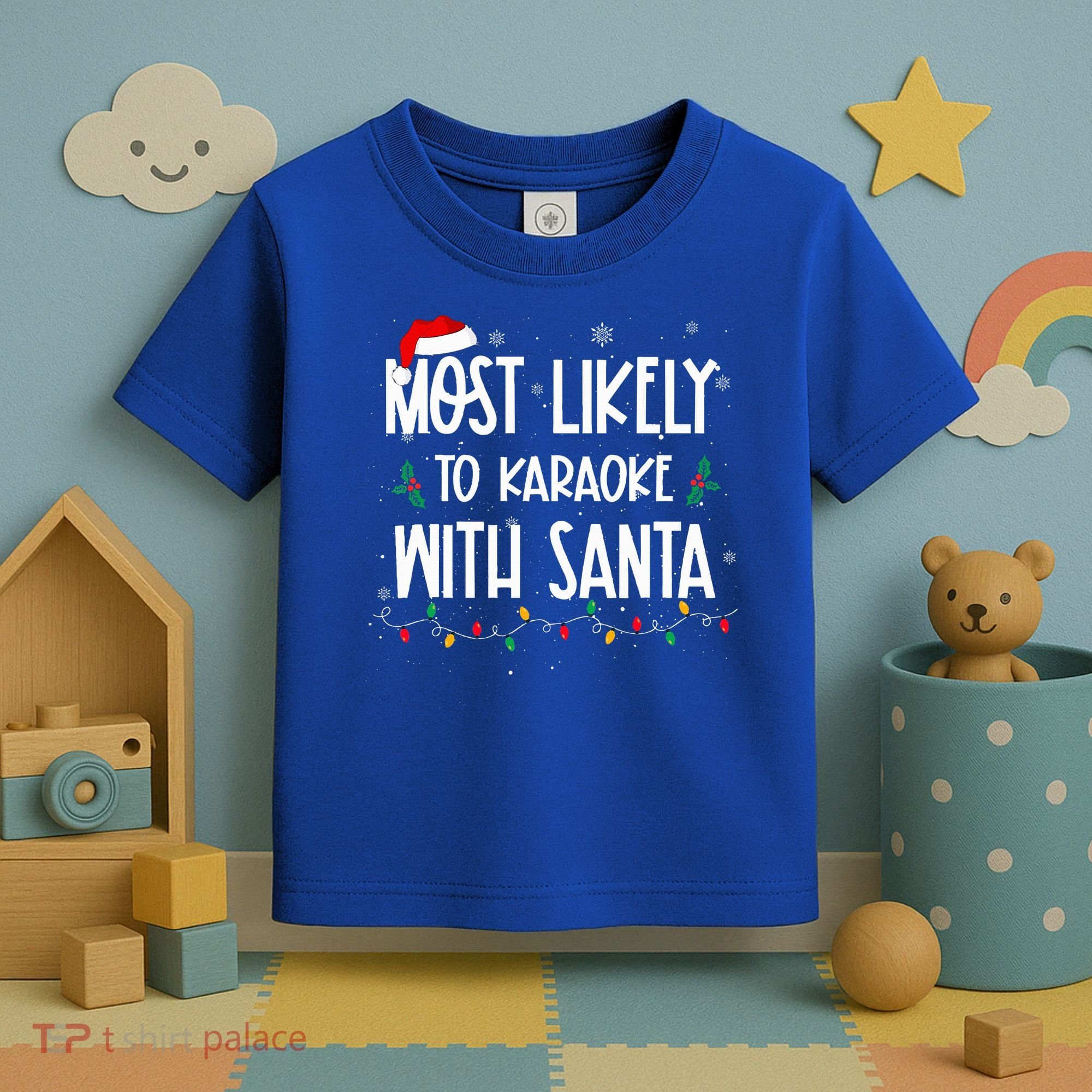 Most Likely To Karaoke With Santa Christmas  Family Toddler T-Shirt