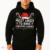 Most Likely To Bake Christmas Cookies Funny Baker Christmas Hoodie thumb 2