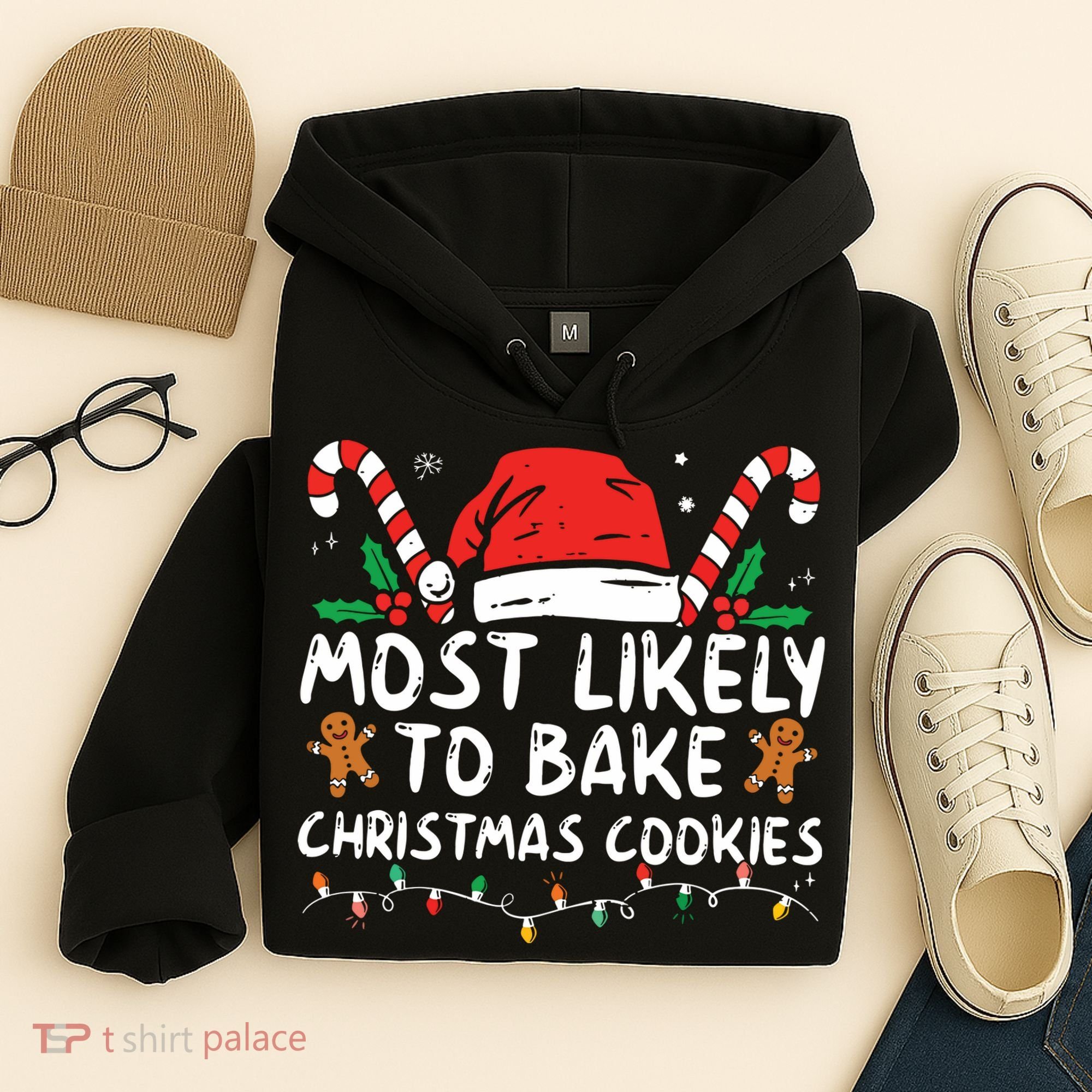 Most Likely To Bake Christmas Cookies Funny Baker Christmas Hoodie