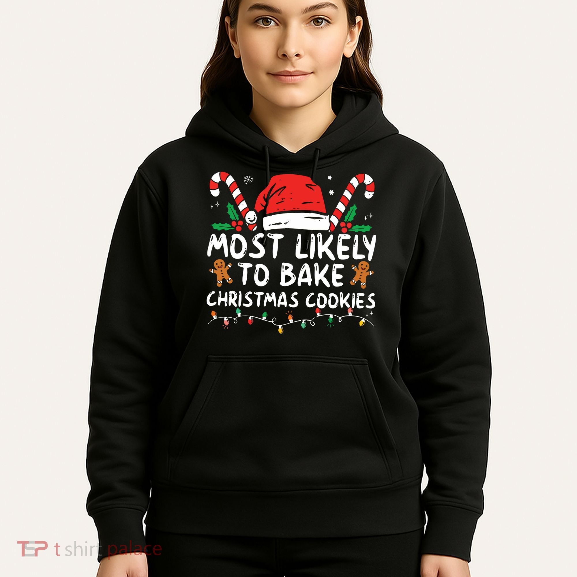 Most Likely To Bake Christmas Cookies Funny Baker Christmas Hoodie