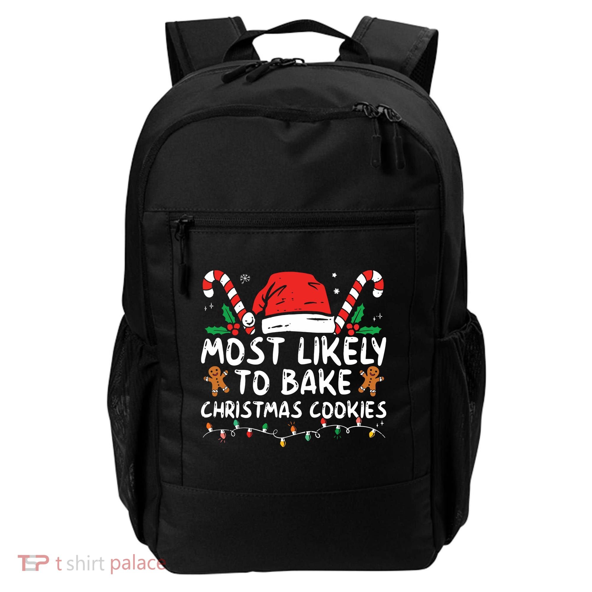 Most Likely To Bake Christmas Cookies Funny Baker Christmas Backpack