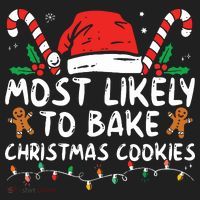 Most Likely To Bake Christmas Cookies Funny Baker Christmas Beanie thumb 2