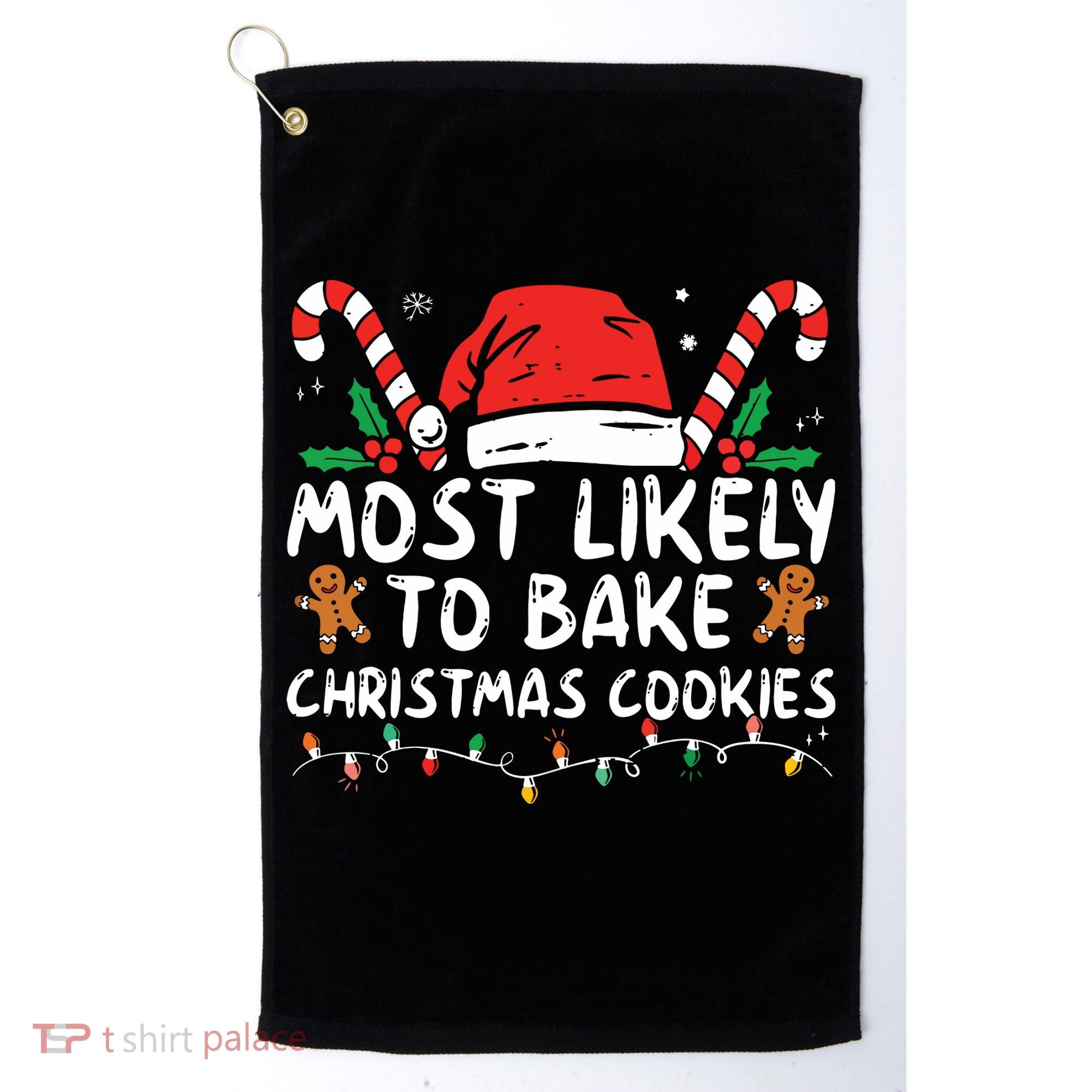Most Likely To Bake Christmas Cookies Funny Baker Christmas Golf Towel