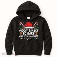 Most Likely To Bake Christmas Cookies Funny Baker Christmas Kids Hoodie thumb 0