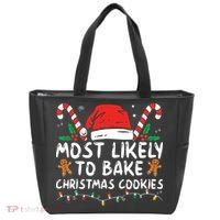 Most Likely To Bake Christmas Cookies Funny Baker Christmas Tote Bag thumb 0
