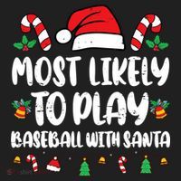 Most Likely To Play Baseball With Santa Family Christmas Beanie thumb 2
