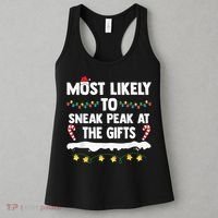 Most Likely To Sneak Peak At The Matching Family Christmas Women's Tank Top thumb 3