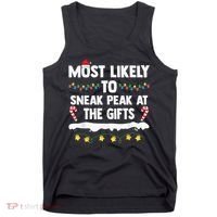 Most Likely To Sneak Peak At The Matching Family Christmas Tank Top thumb 0