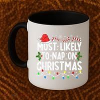 Most Likely To Nap On Christmas Coffee Mug thumb 2