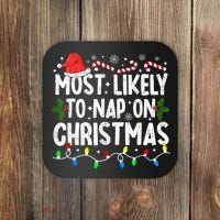 Most Likely To Nap On Christmas Coaster thumb 0