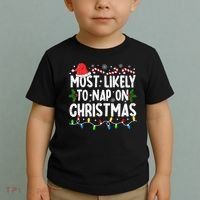 Most Likely To Nap On Christmas Toddler T-Shirt thumb 2
