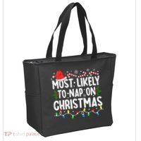 Most Likely To Nap On Christmas Tote Bag thumb 2