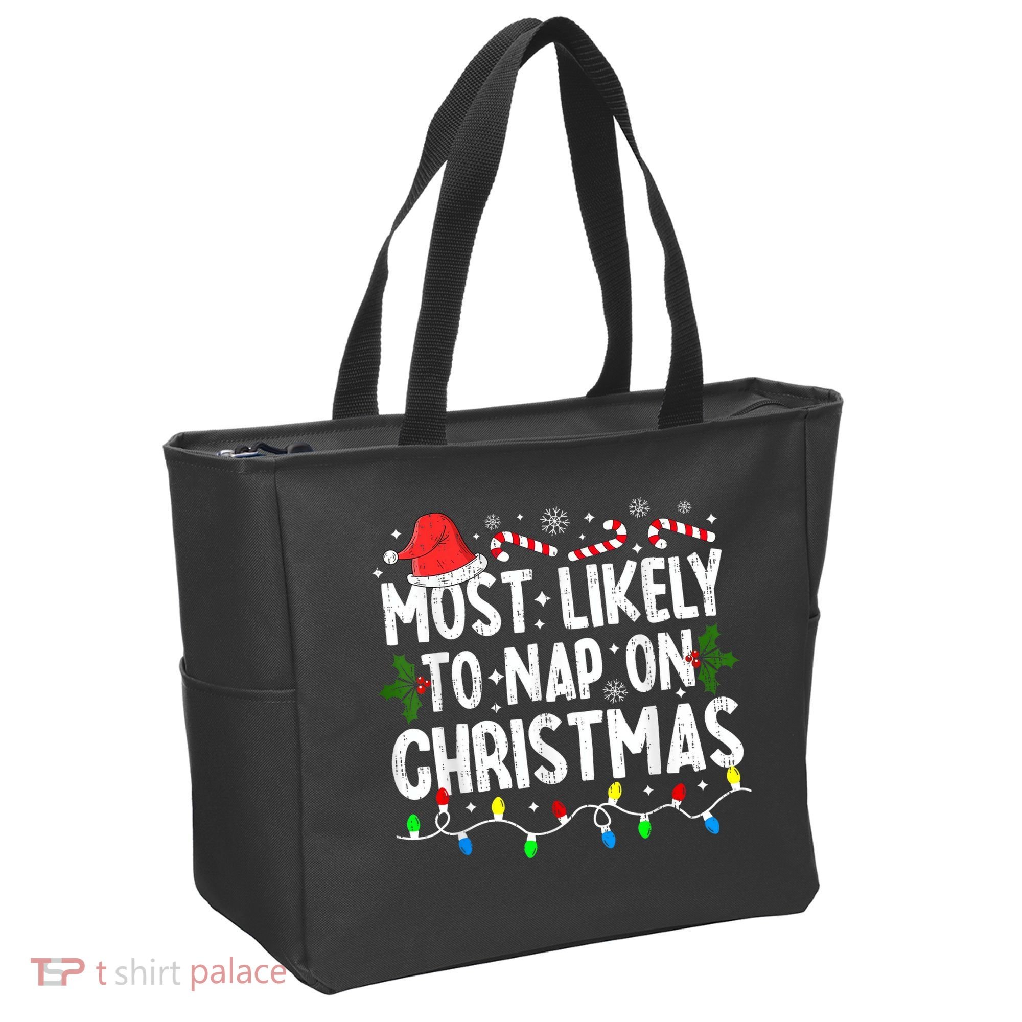 Most Likely To Nap On Christmas Tote Bag