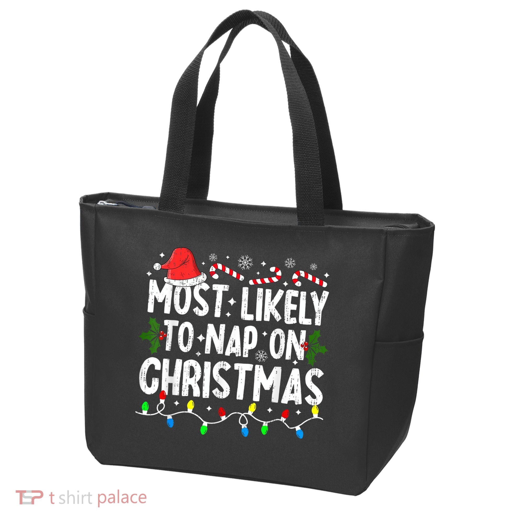Most Likely To Nap On Christmas Tote Bag