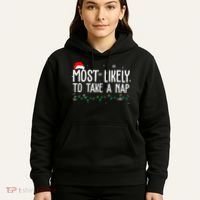 Most Likely To Take A Nap Funny Christmas Hoodie thumb 5