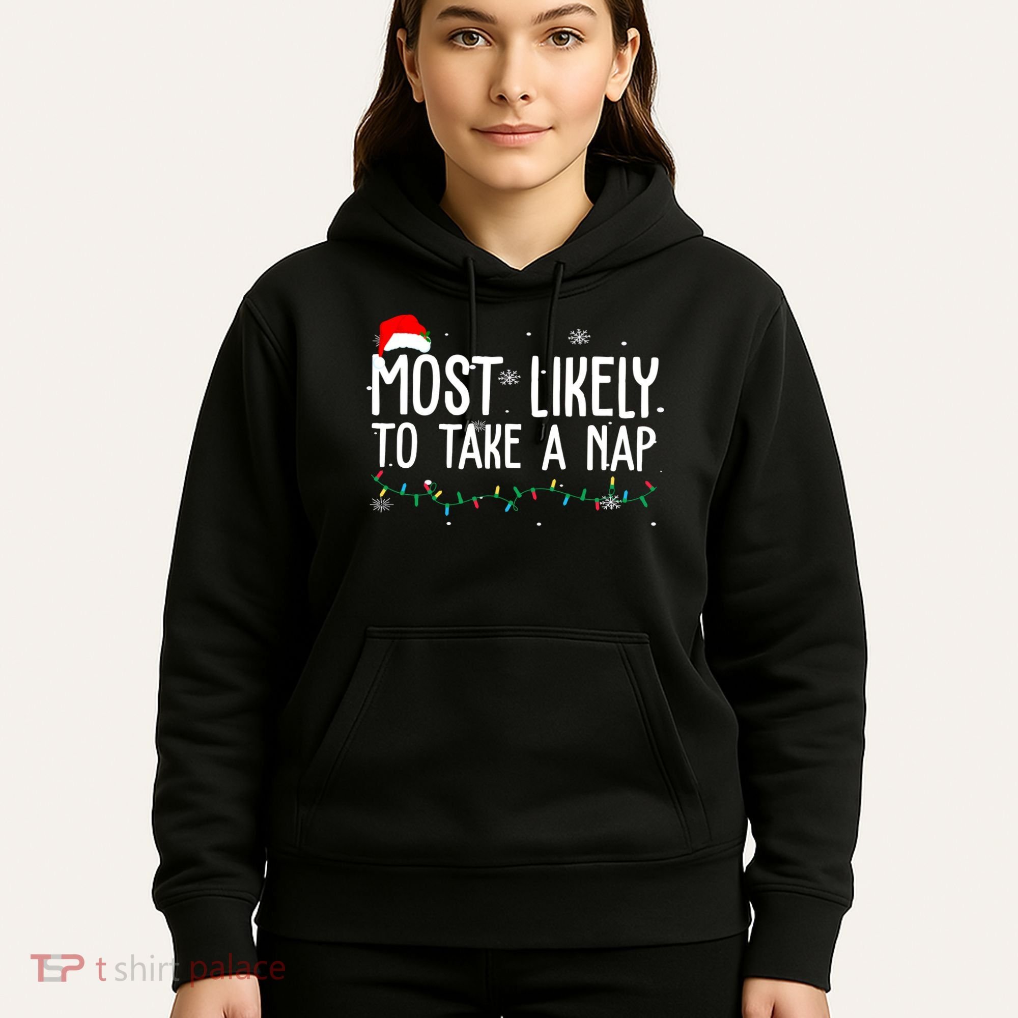 Most Likely To Take A Nap Funny Christmas Hoodie