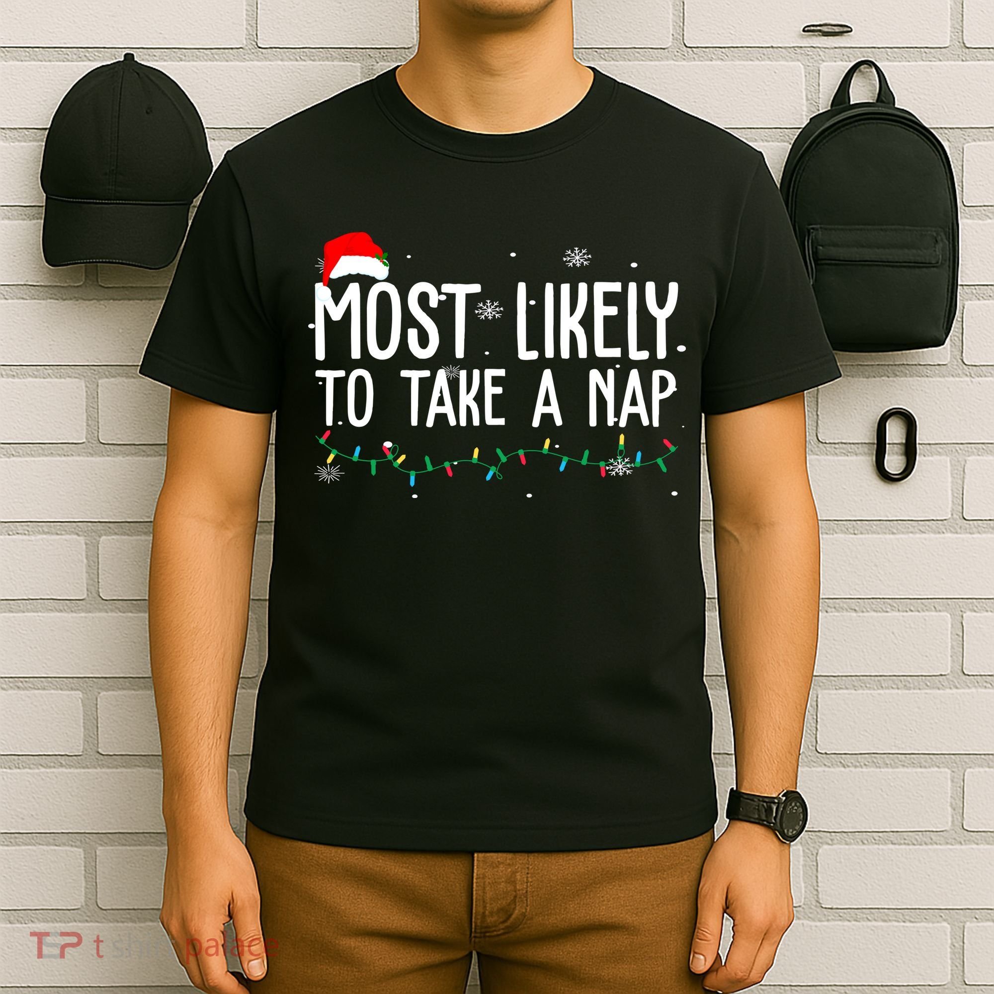 Most Likely To Take A Nap Funny Christmas T-Shirt