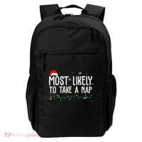 Most Likely To Take A Nap Funny Christmas Backpack thumb 0