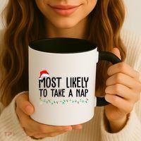 Most Likely To Take A Nap Funny Christmas Coffee Mug thumb 3