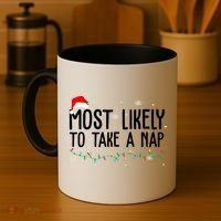 Most Likely To Take A Nap Funny Christmas Coffee Mug thumb 4