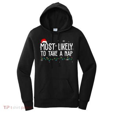 Most Likely To Take A Nap Funny Christmas Women's Hoodie