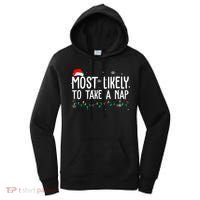Most Likely To Take A Nap Funny Christmas Women's Hoodie thumb 0